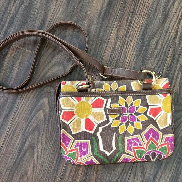 RELIC by FOSSIL Cotton Canvas Floral Crossbody NWOT - Picture 1 of 7